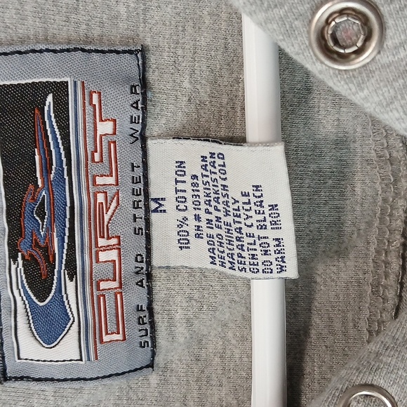 Curly Surf & Streetwear Blue & Gray Polo Casual Shirt Men's Size Medium - Picture 3 of 6